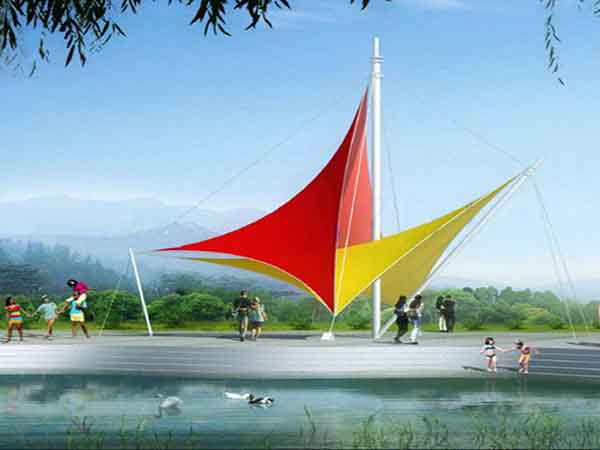 龍巖景觀<font color='red'>張拉膜結(jié)構(gòu)</font>遮陽棚【生產(chǎn)廠家】