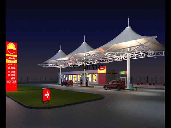 哈爾濱膜結構加油站頂棚【生產(chǎn)廠家】哈爾濱加氣站膜結構遮陽棚公司