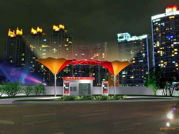 白山膜結構加油站頂棚【生產(chǎn)廠家】白山加氣站膜結構遮陽棚公司