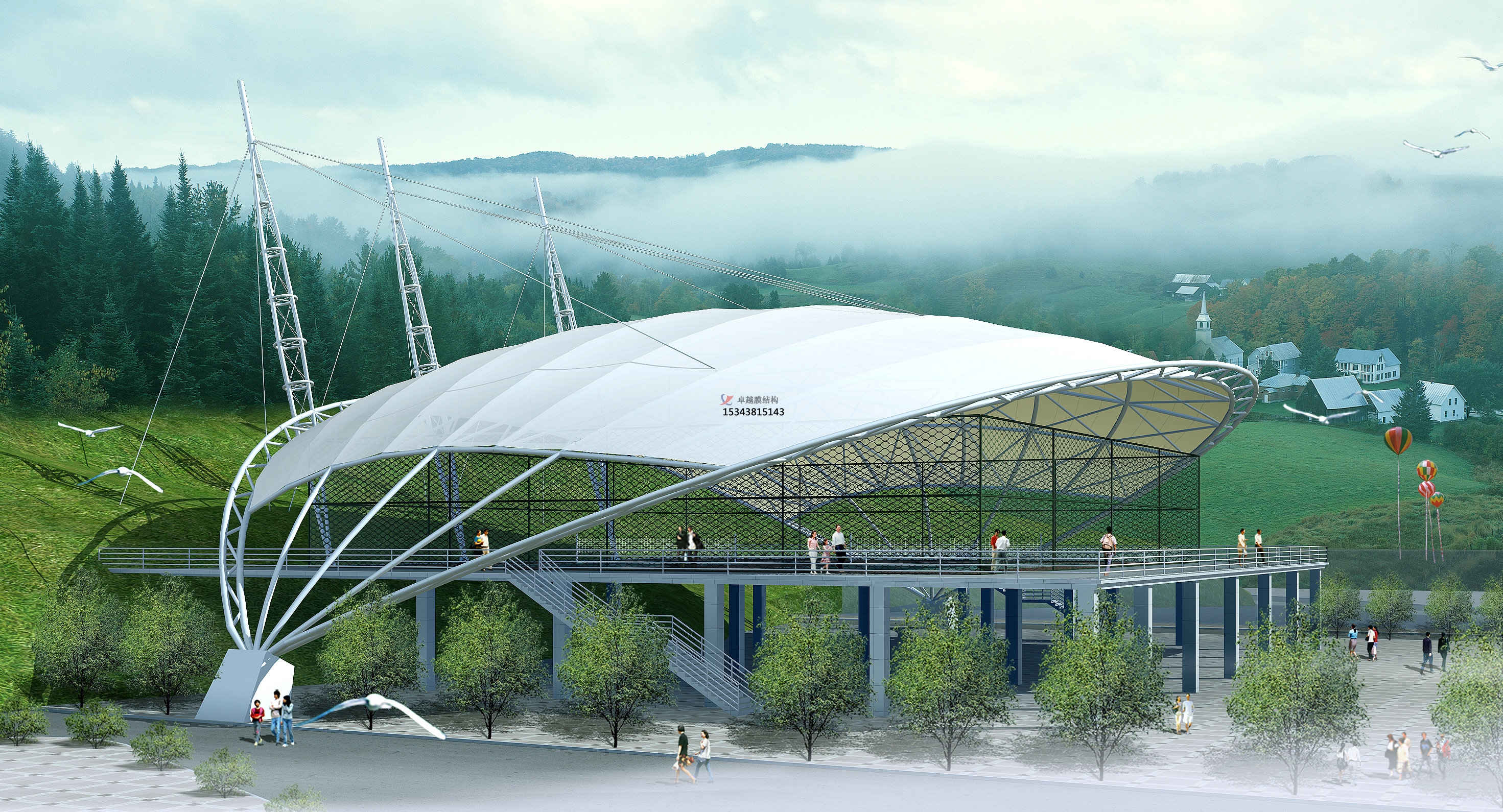 黎城膜結構景觀【張拉膜景觀】承包安裝價格