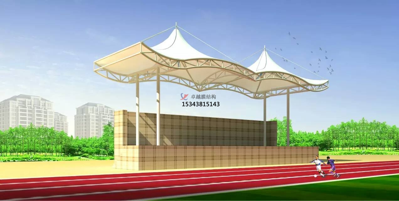 鄢陵體育公園膜結(jié)構(gòu)【看臺(tái)雨棚】門球場(chǎng)案例