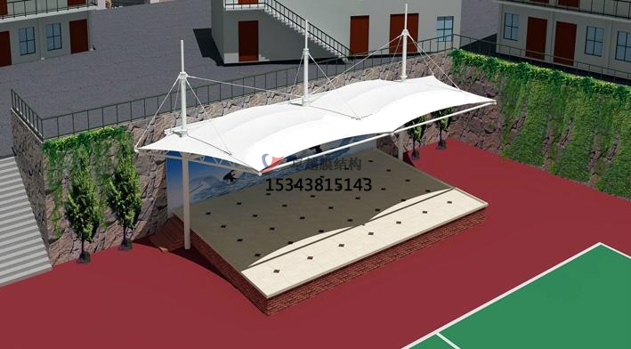 商水體育公園膜結(jié)構(gòu)【看臺(tái)雨棚】門球場案例