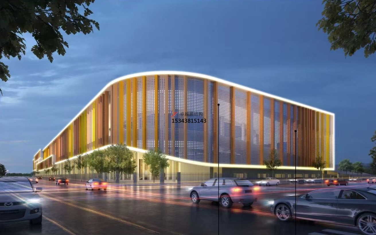 廊坊水產(chǎn)物流園織物幕墻項目——網(wǎng)格膜結構專業(yè)廠家